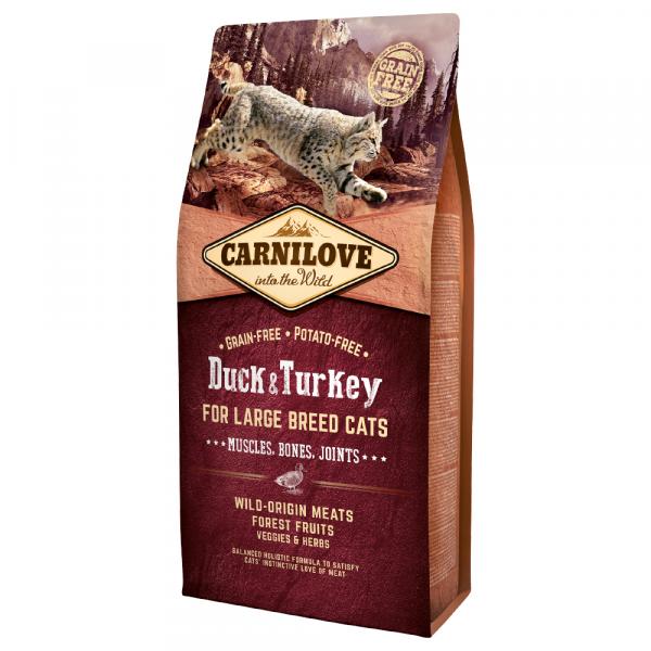 Carnilove Large Breed Cats Muscles, Bones, Joints, kaczka z indykiem - 2 x 6 kg