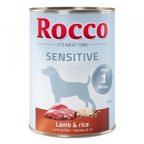 Megapakiet Rocco Sensitive, 24 x 400 g - Jagnięcina i ryż