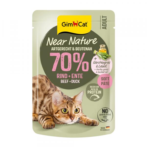 GimCat Near Nature, 16 x 85 g - Wołowina i kaczka