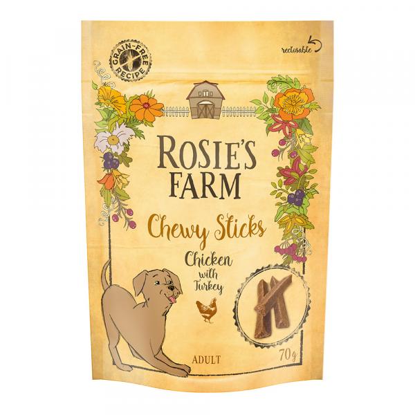 Rosie's Farm Chewy Sticks, kurczak z indykiem - 70 g