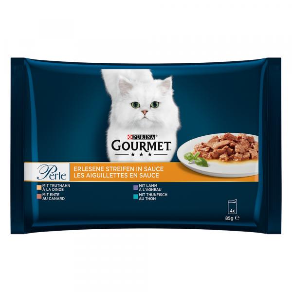 Pakiet Gourmet Perle, 24 x 85 g - Indyk, tuńczyk, kaczka i jagnięcina