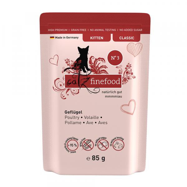 Catz finefood Kitten, 8 x 85 g - No. 03 Drób