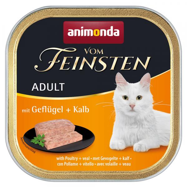 Megapakiet animonda vom Feinsten Adult, 32 x 100 g - Drób z cielęciną