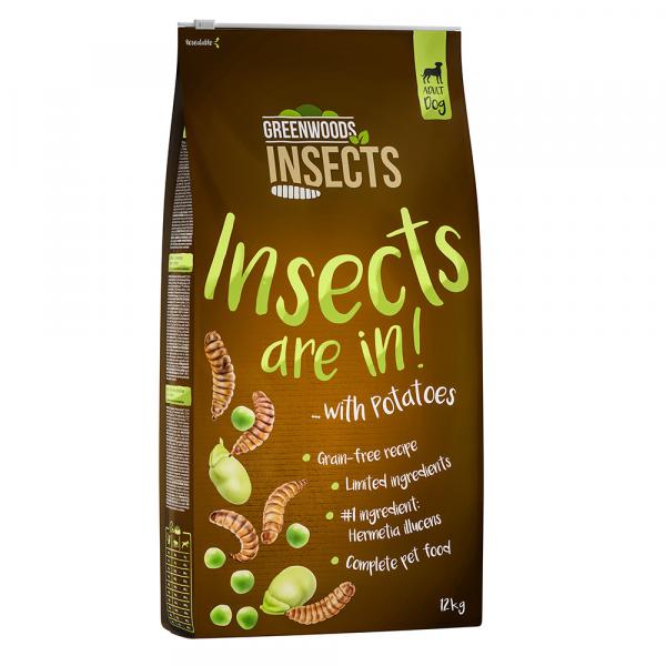 Greenwoods Insects, insekty z ziemniakami, grochem i bobem - 12 kg