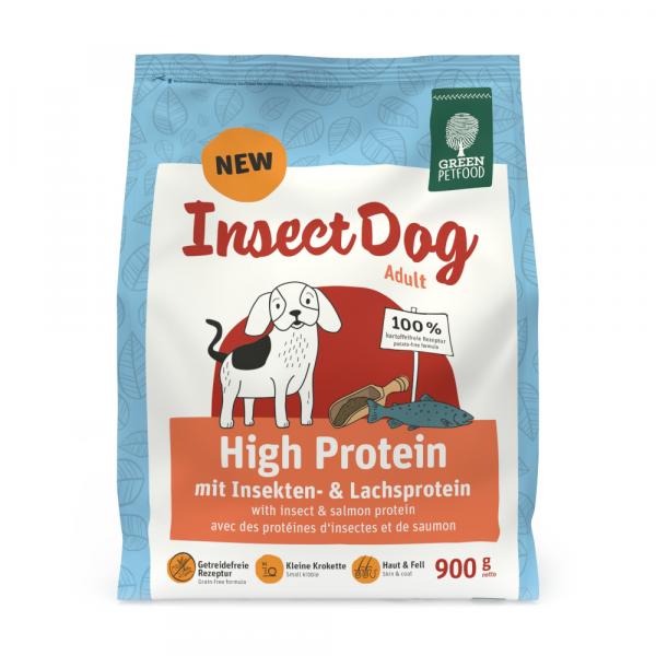 Green Petfood InsectDog High Protein, owady i łosoś - 900 g