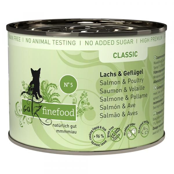 Korzystny pakiet catz finefood, 12 x 200 g - Łosoś z drobiem