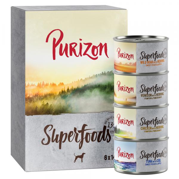 Korzystny pakiet Purizon Superfoods, 24 x 140 g - Pakiet mieszany