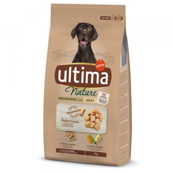 5,5 + 1,5 kg / 10 + 2 kg / 11 / 15 + 3 kg gratis! Ultima, karma sucha, 7 kg/ 12 kg/ 14 kg/18 kg - Nature Medium / Maxi kurczak dla psów, 5,5 + 1,5 kg gratis!