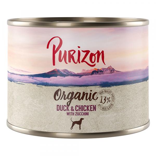 Purizon Organic, 6 x 200 g - Biokaczka i biokurczak z biocukinią