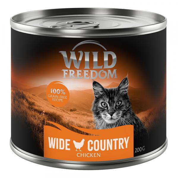 Wild Freedom Adult, 6 x 200 g - bezzbożowa receptura - Wide Country – Czysty kurczak