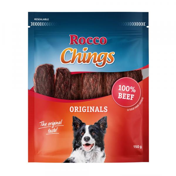 Rocco Chings Originals mięsne paski do żucia - Wołowina, 150 g