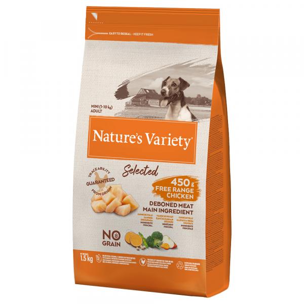 Nature's Variety Selected Mini Adult, kurczak z wolnego wybiegu - 3 x 1,5 kg