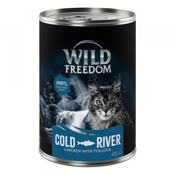 Wild Freedom Adult, 6 x 400 g - bezzbożowa receptura - Cold River – Czarniak i kurczak