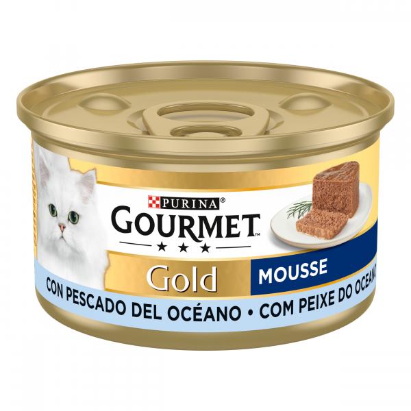 Gourmet Gold Mousse, karma mokra dla kotów, 24 x 85 g - Ryby oceaniczne