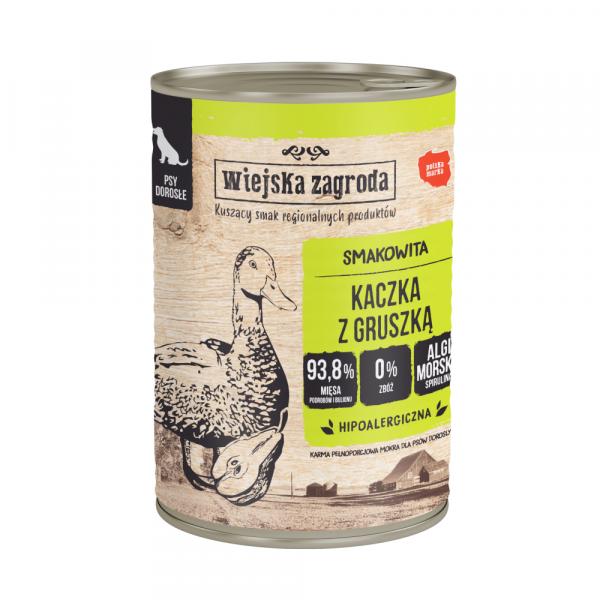 Wiejska Zagroda dla psa, 6 x 400 g - Kaczka z gruszką