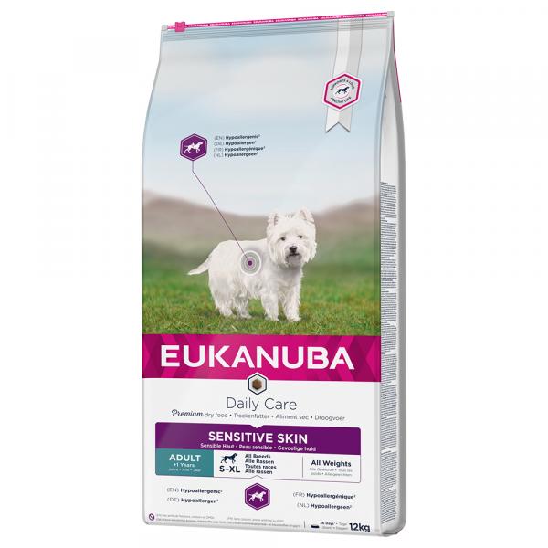 Dwupak Eukanuba Daily Care - Adult Sensitive Skin, 2 x 12 kg