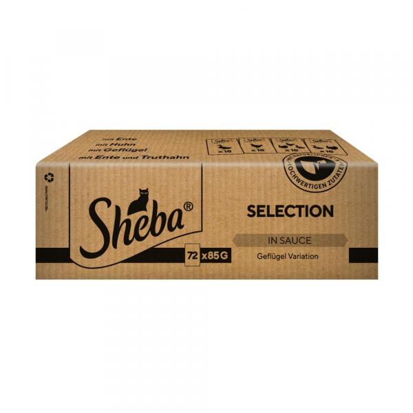 Megapakiet Sheba w saszetkach, 144 x 85 g - Wybór drobiowy w sosie