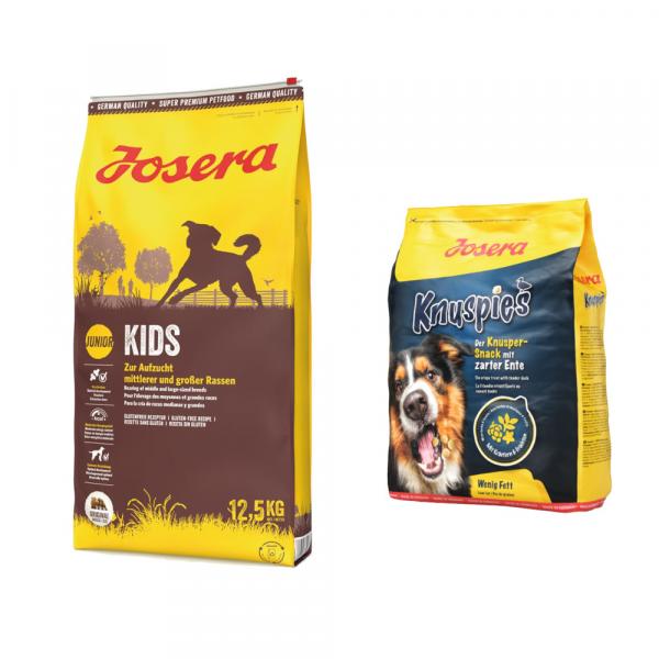 Josera: karma sucha dla psa, 12,5 kg + Knuspies, przysmak dla psa, 900 g gratis! - Kids