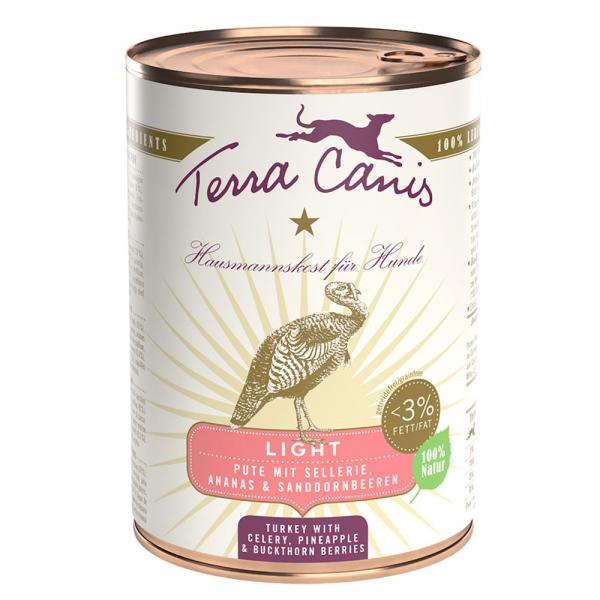 Terra Canis Light, 6 x 400 g - Indyk z selerem, ananasem i owocem rokitnika