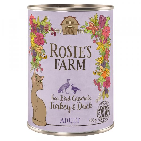 Rosie's Farm Adult, 6 x 400 g - Indyk i kaczka