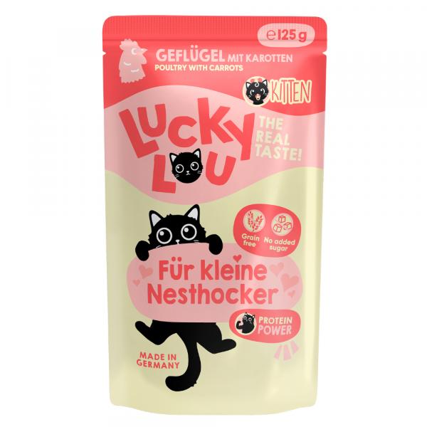 Lucky Lou Kitten, 16 x 125 g - Drób