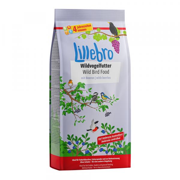 Lillebro, pokarm dla dzikich ptaków, z jagodami - 3 x 1,5 kg
