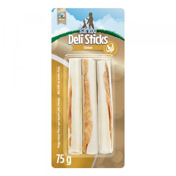 Barkoo Deli Sticks Chicken pałeczki do żucia, kurczak - 18 x 12,7 cm (450 g)