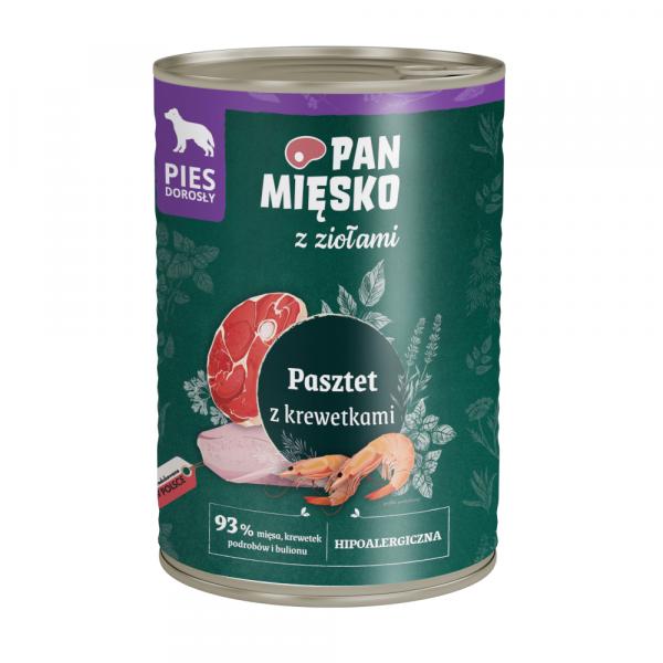 Korzystny pakiet Pan Mięsko Dog, 24 x 400 g - Pasztet z krewetkami