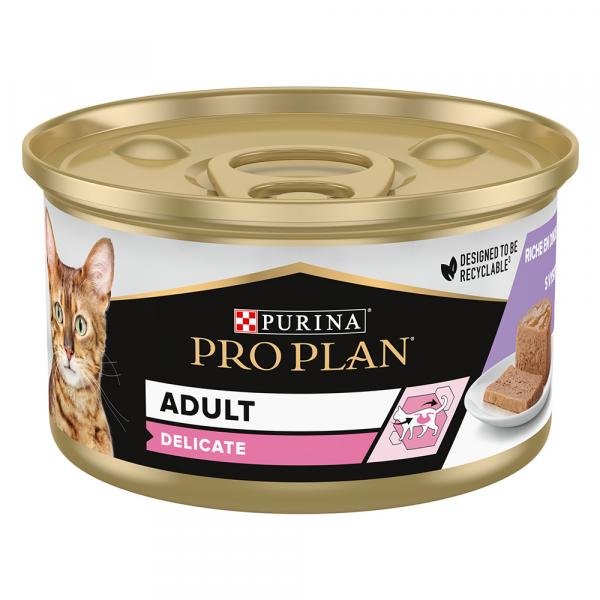 Megapakiet PURINA PRO PLAN, puszki, 48 x 85 g - Delicate, indyk