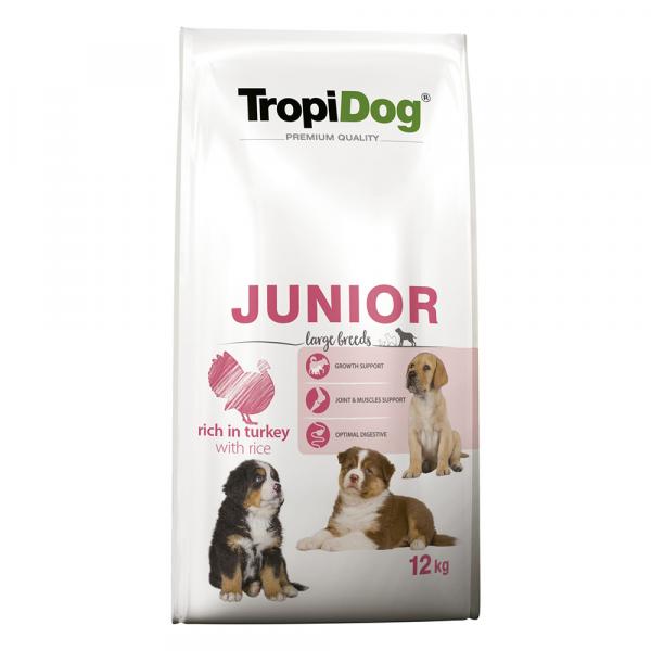 Tropidog Premium Junior Large, indyk i ryż - 2 x 12 kg