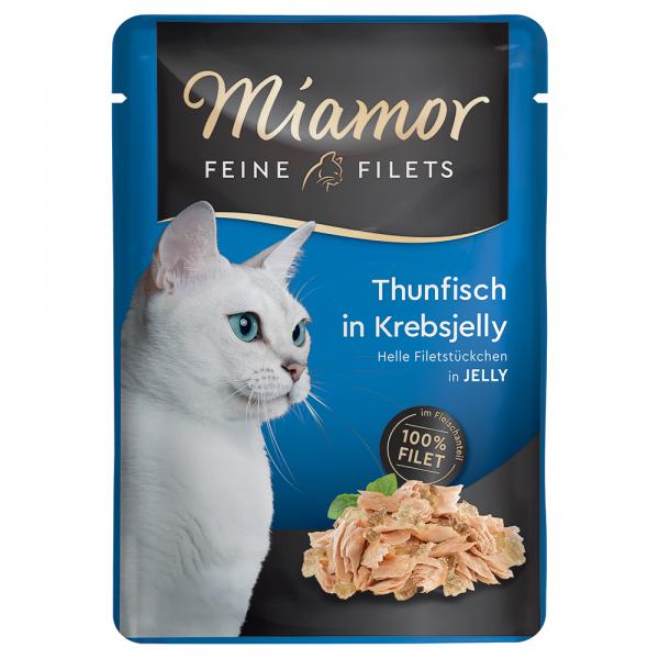 Miamor Feine Filets w saszetkach, 6 x 100 g - Tuńczyk z galaretką z raków