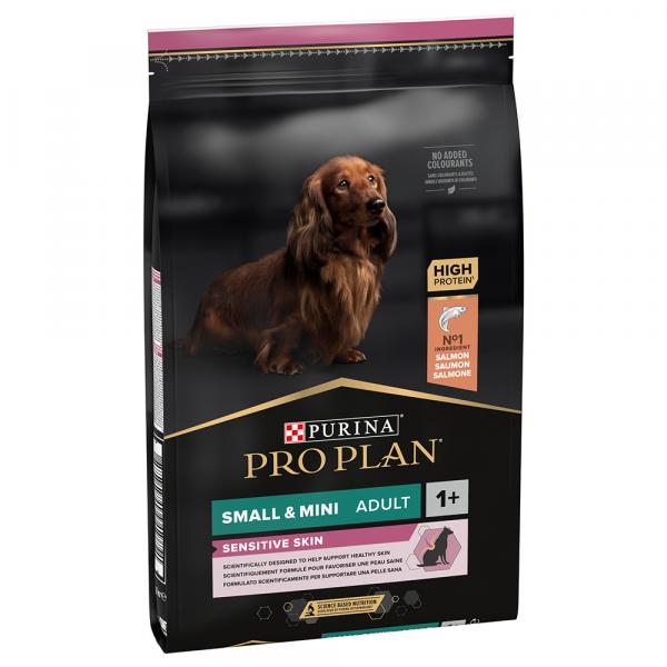 PURINA PRO PLAN Small & Mini Adult Sensitive Skin, łosoś i ryż - 7 kg