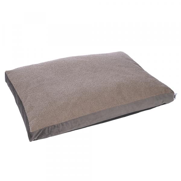 TIAKI materac dla psa Teddy, taupe - Rozmiar L (dł. x szer. x wys.): 100 x 70 x 10 cm