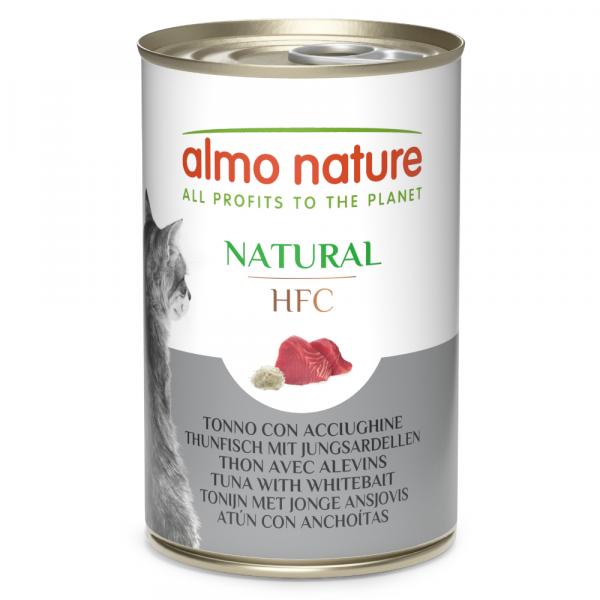 5 + 1 gratis! Almo Nature HFC, mokra karma, 6 x 140 g - Tuńczyk z młodymi sardynkami