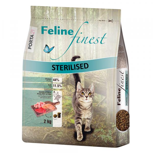 Porta 21 Feline Finest Sterilised, kurczak i ryba - 2 x 2 kg