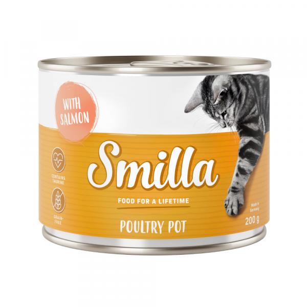 5 + 1 gratis! Smilla, karma mokra, 6 x 200 g - Puszki z drobiem, drób z łososiem