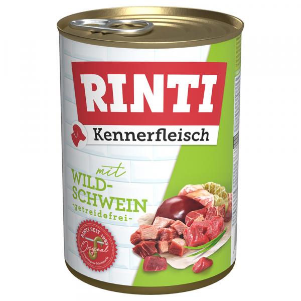 Megapakiet RINTI Kennerfleisch, 24 x 400 g - Dzik