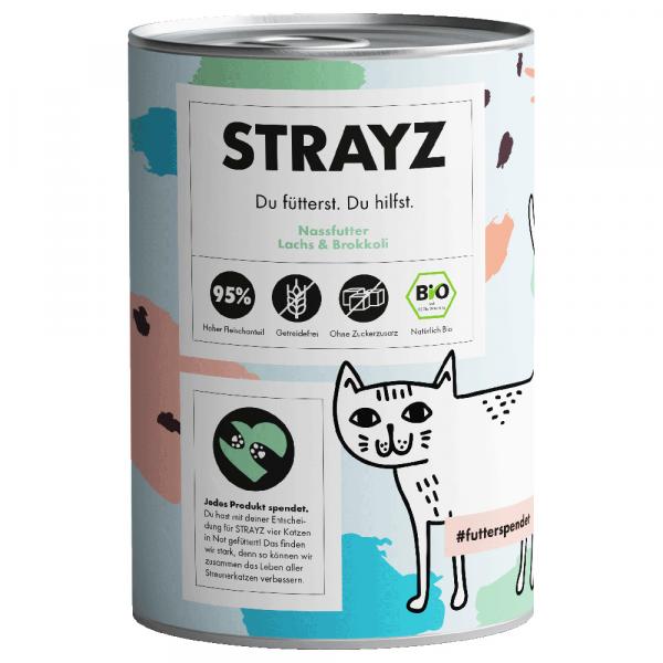 STRAYZ kot bio 6 x 400 g - Biołosoś i biobrokuły