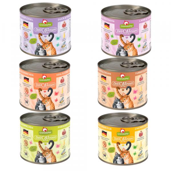 GranataPet DeliCatessen, 6 x 200 g - Pakiet mieszany III (bez ryby)