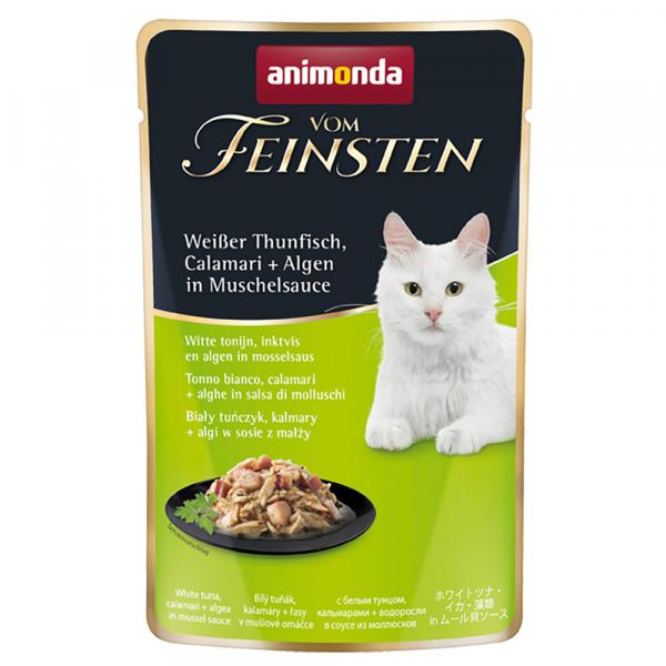 Animonda vom Feinsten Adult w sosie, 18 x 50 g - Biały tuńczyk, kalmary i algi w sosie muszlowym