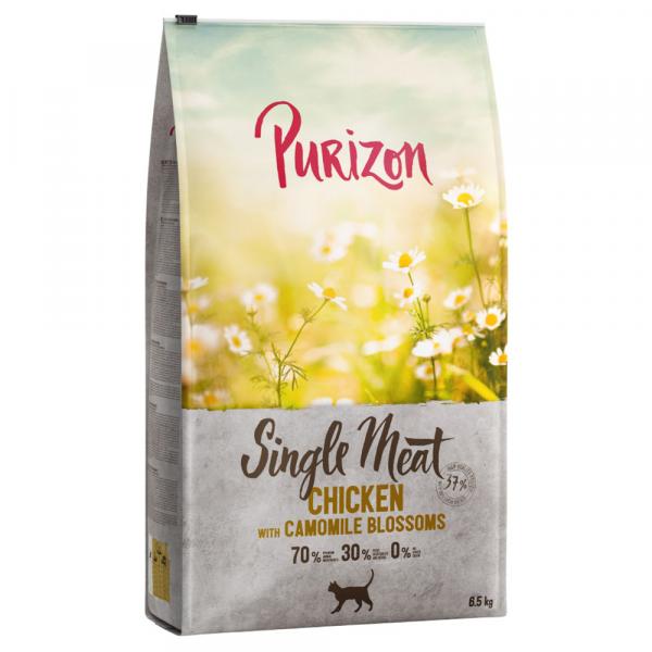 Dwupak Purizon karma dla kota, 2 x 6,5 kg - Single Meat, kurczak z kwiatami rumianku