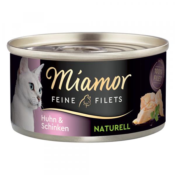 Miamor Feine Filets Naturelle, 6 x 80 g - Kurczak z szynką