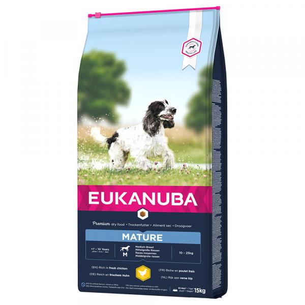 Eukanuba Thriving Mature Medium Breed, kurczak - 15 kg