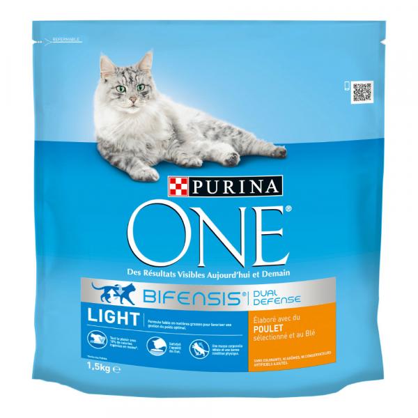 Opakowanie karmy dla kotów PURINA ONE - Lekki kurczak, pszenica (2 x 1,5 kg)