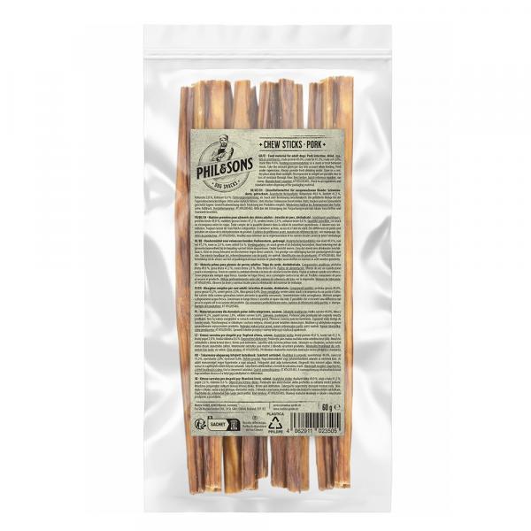 Phil & Sons, pałeczki do żucia, wieprzowe - 3 x 60 g
