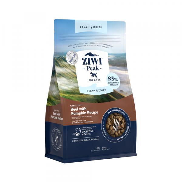 Ziwi Peak Steam & Dried, wołowina z dynią - 800 g