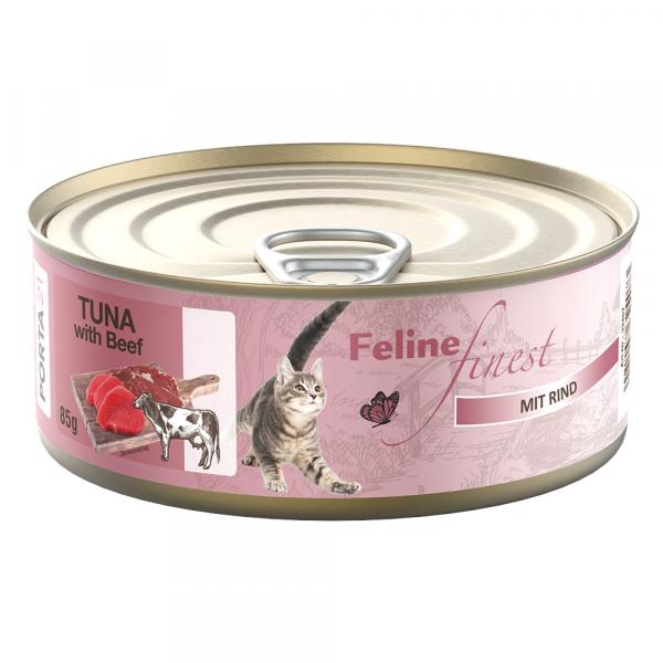 Megapakiet Porta 21 Feline Finest, 24 x 85 g - Tuńczyk z wołowiną