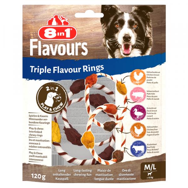 3 + 1 gratis! Przysmaki 8in1 Triple Flavour, różne rodzaje - Ringe, 4 x 120 g