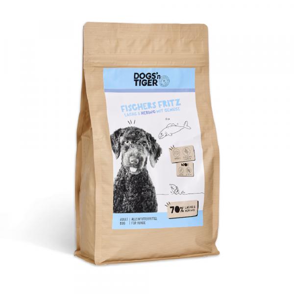 Dogs'n Tiger Adult Dog Fischers Fritz, łosoś i śledź - 2 kg