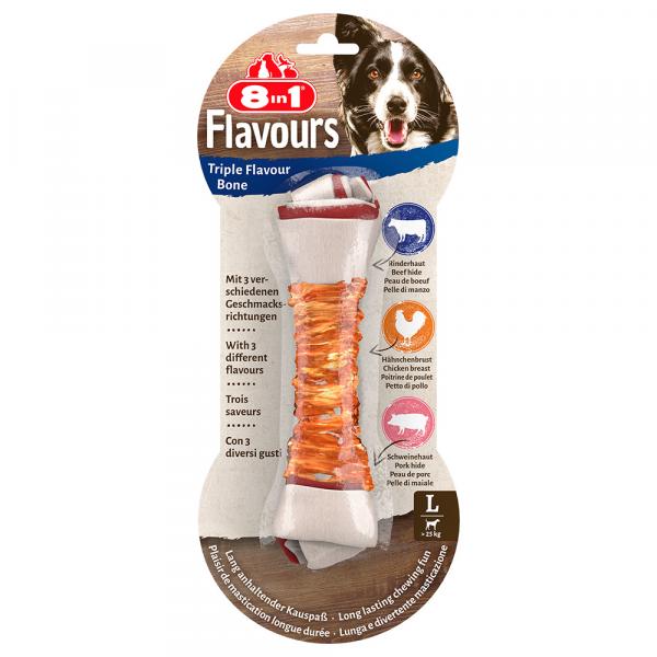 3 + 1 gratis! Przysmaki 8in1 Triple Flavour, różne rodzaje - L, kość do żucia, 4 x 85 g